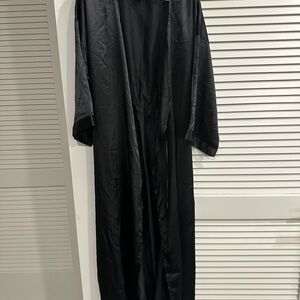Fashion Nova Black Satin Robe